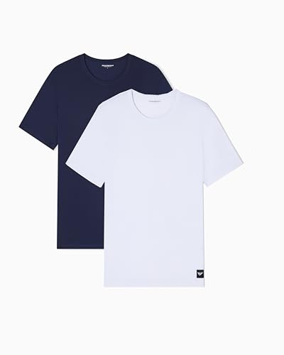 T-Shirt Girocollo da Uomo Essential LOGOLABEL, Confezione da 2, Blu, L