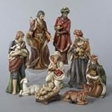 9-Piece Classical Porcelain Christmas Nativity Figure Set