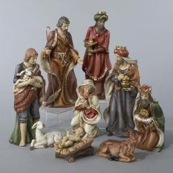 9-Piece Classical Porcelain Christmas Nativity Figure Set