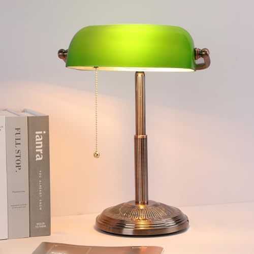 LINNMON Bankers Desk Lamp Pull Chain Switch Copper