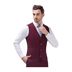 UNINUKOO Men Suits Slim Fit 3 Piece 1 Button