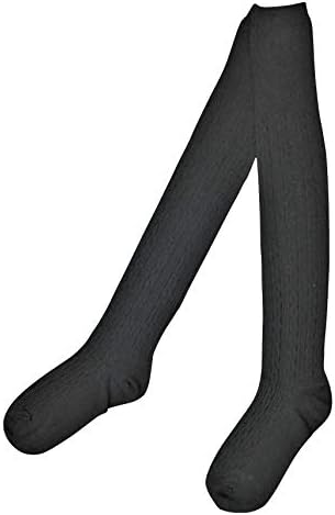 8065 Bk ケーブル柄ニーハイソックス サイズフリー ブラック ニーハイソックス デルソル ゴルフ ゴルフウェア レディース