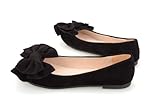Anna&Zero® Women's Big Bow Shoes Suede Round Toe Flats Shoes Large Sizes