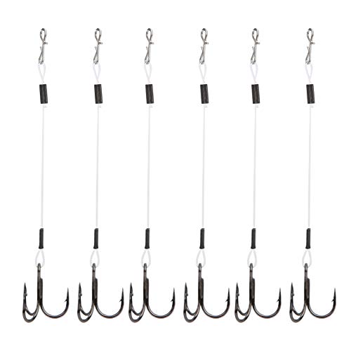 Köderhaken Anzug 2er Pack / 6 Stück Black Barb Fishing Stinger Hook Baitholder Hooks 10cm Angelhaken Triple Barbed Fish…