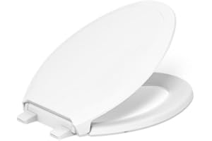KOHLER 24764-RL-0 Rutledge Nightlight ReadyLatch Slow Close Toilet Seat, Elongated, Quiet-Close Lid and Seat, Grip-Tight Bumpers, White
