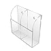 Wall Mount Control Holder for Remote Control, Phone, Kindle,Other Gadget Oziral Tidy Organizer with Double Slot Clear Acrylic High Hardness and Transparency