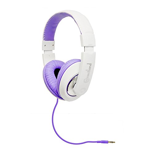 Connectland Binaural Design Purple / White Headset with 40mm Speaker at 20Hz - 20kHz Over Head On Ear