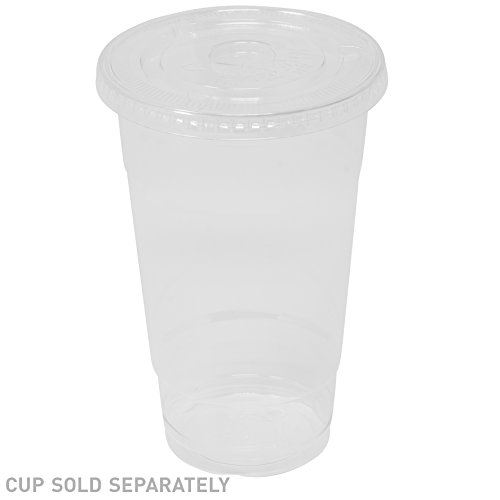 Simply Deliver Flat Lid for 16, 20, and 24 oz Cold Beverage Drink Cups, Crystal Clear PET, 1000-Count