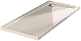 Plato ducha acrílico antideslizante liso modelo Nublo Bricodomo 70x120 Blanco con válvula incluida 