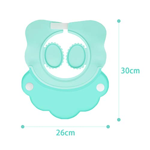 Maveek Baby Bathroom Safety Visor Caps Child Shower Cap，Adjustable Sticker, Comfortable, Soft, Safe, Waterproof & Elastic Ring Hat – for Showers, Bathing, Hair Cut, Pool, Beach, Toddlers(Pink&Green) - Thumbnail 2