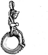 Child on Tire Swing Charm Pendant Sterling Silver 925 With A Split Ring