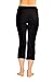 CLARANY Women's Combed Cotton Spandex Capri Waistband Yoga Pants