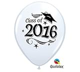 Class of 2016 White Latex Balloon 12 Pack