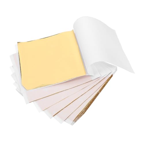 KONTONTY 1bag Imitation Gold Foil Sheets for Crafts Decorative Leaf Sheets Metallic Iridescent Gold Leaf for Art