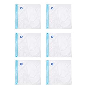 6-delige Vacuümzakken met Ritssluiting Opslag van Voedselverzegelaars Herbruikbare Verzegelde Zakken met Dubbellaagse…