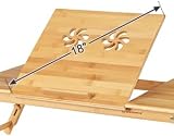 SONGMICS Bamboo Laptop Desk Foldable Bed Table 5 Angles 72x21-29x35 cm view 2
