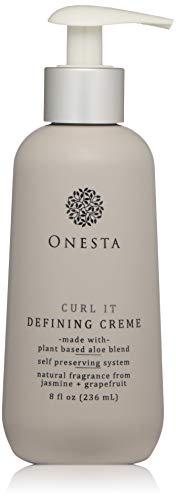 Onesta Hair Care Curl It Defining Crème, 8 oz, with Aloe, Mango, Papaya for Frizz-Free Curly Waves and Definition
