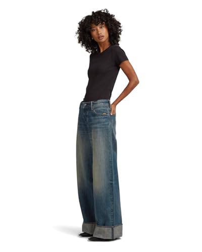 G-Star Women's Roxx Wide Wmn, Colour Blue, Size: Waist 30, Inseam 32
