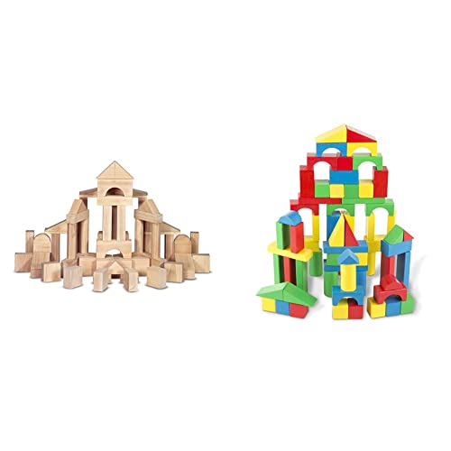 Melissa & Doug Standard Unit Blocks & 100Piece Wood Blocks Set
