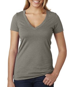 Next level apparel 6640 cvc deep v-neck tee - warm gray…