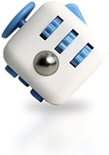 OMG Fidget Cube - Anti-Stress, Depression and Anxiety Fidget Toy for Adults and Children with ADHD ADD OCD Autism (White/Blue)