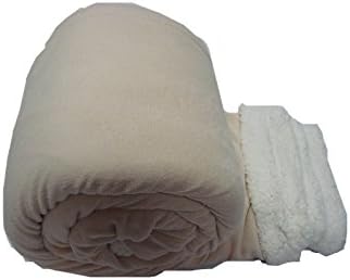 King Size Blanket Sumptuously Soft Plush Faux Fur Borrego Reversible Winter Blankets Throw Bedspread (Ivory)
