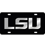 LSU Tigers Black Laser Cut License Plate - Mirror Logo