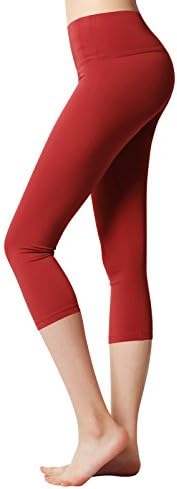 ACTICLO Power Flex Women's Tummy Control Workout Running Printed Pants Yoga Pants With Hidden Scarlet Medium