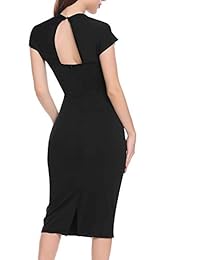 Zeagoo 50s de la mujer Cap manga Slim Fit Business Bodycon lápiz vestido