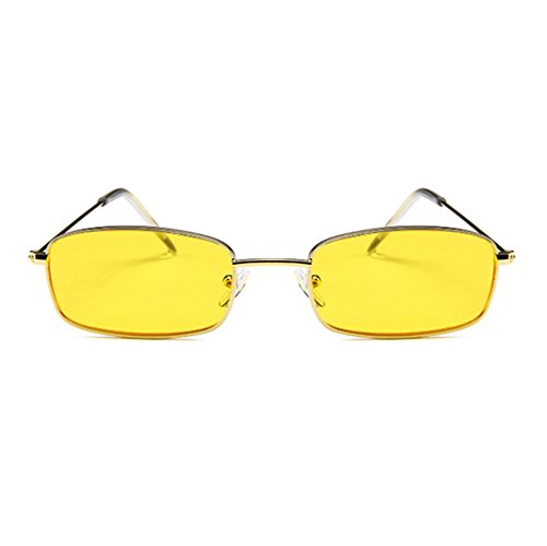 Armear Vintage Colored Sunglasses Retro Square Non Polarized Acrylic Lens (Gold/Yellow, 50)