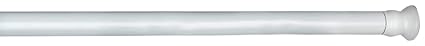 Wenko 19209100 Teleskop-Duschstange weiß, Ausziehbare Duschvorhangstange zum Klemmen, Ø 2 cm, Aluminium, 110-185 cm, weiß