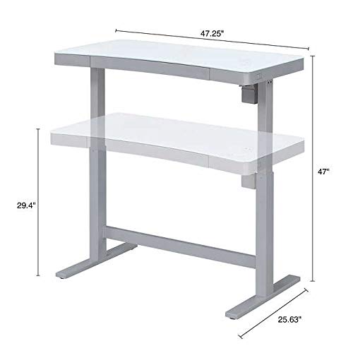TRESANTI Adjustable Height Desk, White Pricepulse