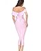 UONBOX Women's Fluted Mid-Calf Off Shoulder Party Bandage Dress with Back Split