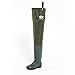 Duck and Fish Green Fishing Wader Hip Boots with Cleated Outsole
