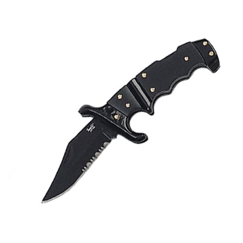 Fury Tiger Razor Edge Folding Pocket Knife, All Black, 3.5-Inch Closed