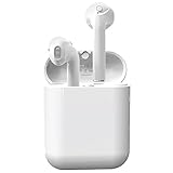 True Wireless Earbuds Mijiaer Bluetooth Headphones with Microphone AptX Stereo Bass Earphones with Charging Case for iPhone, Samsung, Sony, LG, IOS, Android (White)