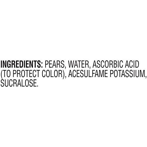 DEL MONTE CANNED BARTLETT SLICED PEARS IN WATER, ARTIFICIALLY SWEETENED, NO SUGAR ADDED, 14.5-OUNCE