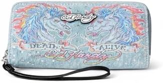 Amazon.com: ED HARDY Dead Alive Zip Around Wallet Wristlet Clutch