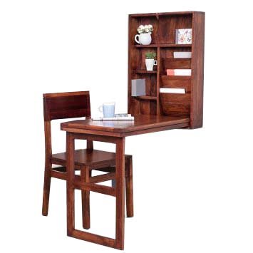 M&M Honey Matt Finish Wooden Study Table