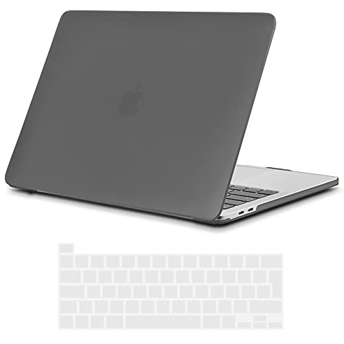TECOOL Case compatible with MacBook Pro 16 inch 2019 2020 (A2141) with Touch Bar, Plastic Snap On Hard Shell Cover & UK EU Keyboard Protector, Grey (Matte)