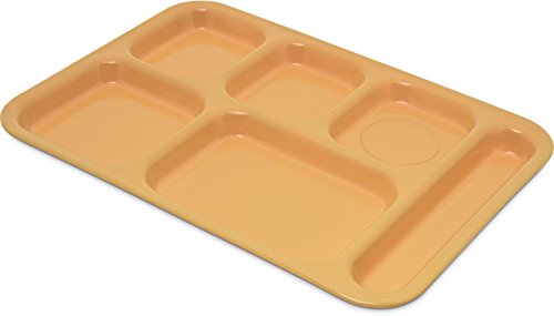 Carlisle FoodService Products Right Hand 6-Compartment Melamine Tray 14.5" x 10" - Café Blue