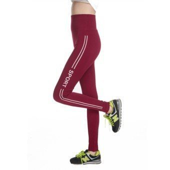 girls maroon sports gym high waist rise compression stretchable yoga legging