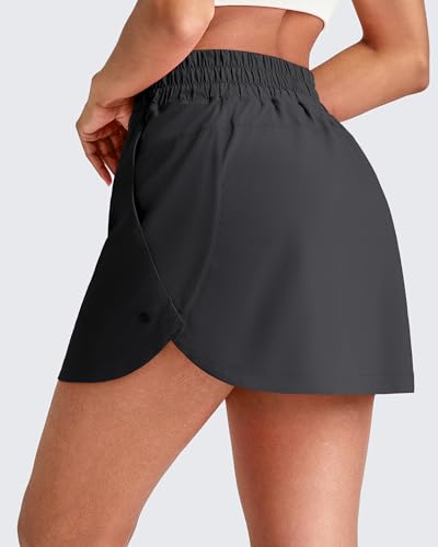 G4Free A Line Golf Skirts for Women 15'' Elastic High Waisted Tennis Skorts Soft Casual Athletic Inner Shorts 4 Pockets