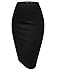 TWINTH Pencil Skirts Plus Size Casual Skirt Elastic Waist Band Scuba Streychy Solid Color Black Xx-Large
