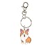 Feb.7 Welsh Corgi Dog Keychain - Corgi Keyring & Bag Charm - Dog Tag Gift (Silver)