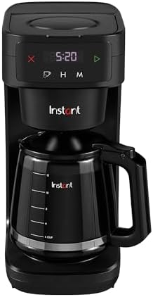 Instant Infusion Brew Automatic Filter Coffee Maker 24 Hour Programmable Coffee Machine, Glass Carafe, Digital Display - Keep Warm Function, 4-12 cup Customisable Brewing, Black