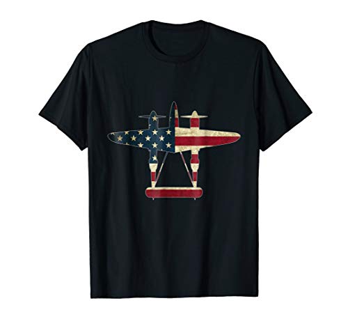 P-38 Lightning Retro USA Flag Shirt
