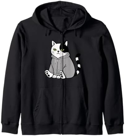 Amazon.com: Silly Cat With Lollipop Meme Zip Hoodie : Clothing