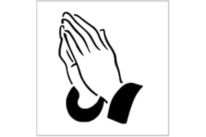 HANDMADE Prayer Hands Stencil 4 Inch Pray Praying Jesus God Church Religious Design Reusable Sheet for DIY craft crafting card making cookie cake airbrushing small miniature MIN245