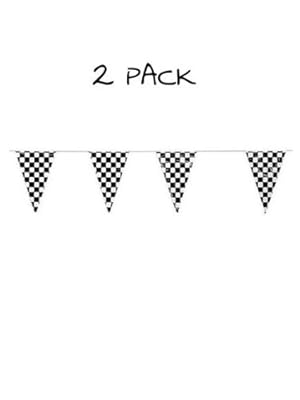 100 Ft Black White Checkered Flags Banner Pennant Car Racing Kid's Toy (2)
